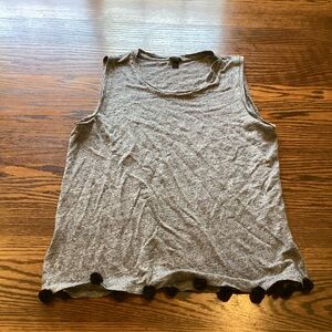 J Crew 100% Linen Heather Gray Sleeveless Top
